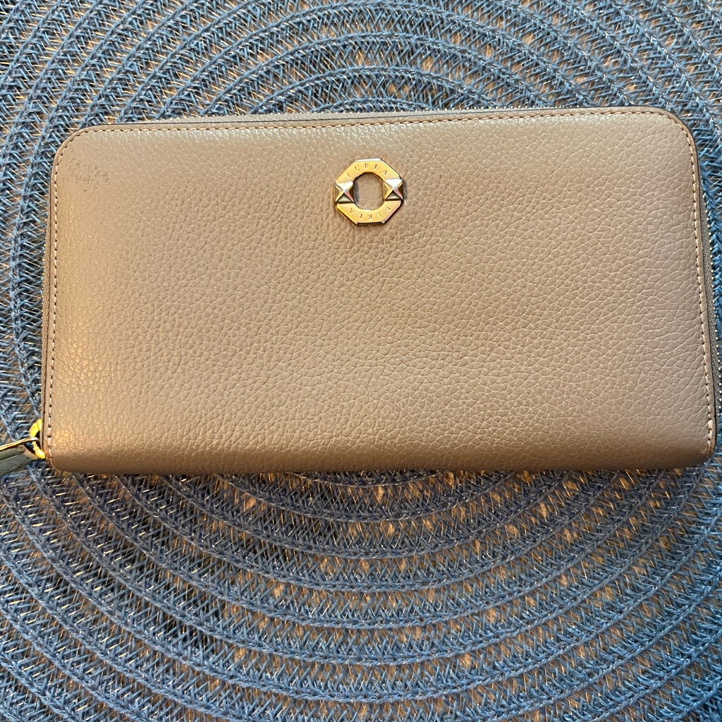 Furla Zip-Around Xl Leather Wallet Grayish/Brown Taupe